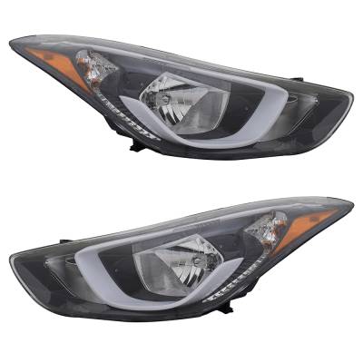 Rareelectrical - New Pair Of Headlights Compatible With Hyundai Elantra Se Sedan 2014 2015 2016 By Part Numbers