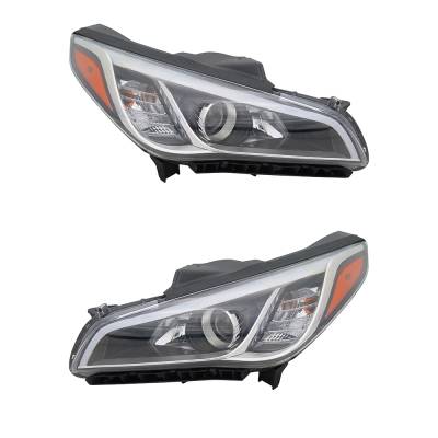 Rareelectrical - New Pair Of Headlights Compatible With Hyundai Sonata Se Sedan 2016 2017 By Part Numbers Hy2503201