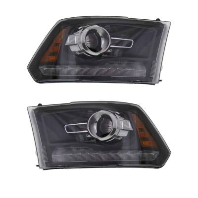 Rareelectrical - New Pair Headlights Compatible With Ram 1500 Big Horn Extended Cab 3.0L 3.6L 5.7L 2013 2014 By Part