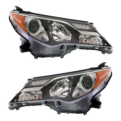 Rareelectrical - New Pair Of Halogen Headlight Compatible With Toyota Rav4 2013-2015 By Part Number 81110-0R042