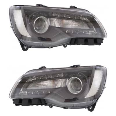 Rareelectrical - New Pair Of Headlights Compatible With Chrysler 300 3.6 C Platinum Hemi Limited S Touring Sedan