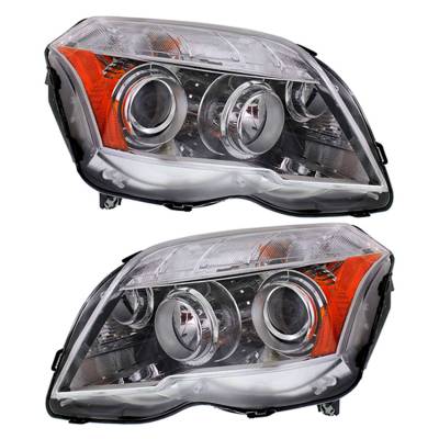 Rareelectrical - New Pair Of Halogen Headlight Compatible With Mercedes-Benz Glk300 Glk350 2010-2012 By Part Number