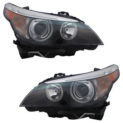Rareelectrical - New Pair Of Headlights Compatible With Bmw 530Xi Wagon 545I Sedan M5 Sedan 530I Sedan 530Xi Sedan