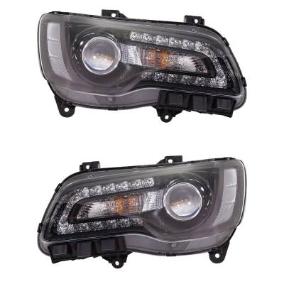 Rareelectrical - New Pair Of Headlights Compatible With Chrysler 300 3.6 C Hemi L Limited S Touring Sedan 2018-2022