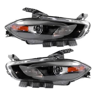 Rareelectrical - New Pair Of Halogen Headlight Compatible With Dodge Dart Sedan 2013-2015 By Part Number 68085140Al