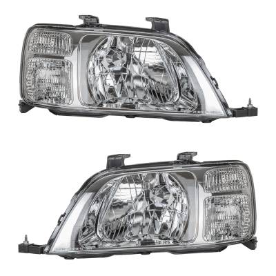 Rareelectrical - New Pair Of Headlights Compatible With Honda Cr-V Lx Sport Utility 2.0L 1997 1998 1999 2000 2001 By