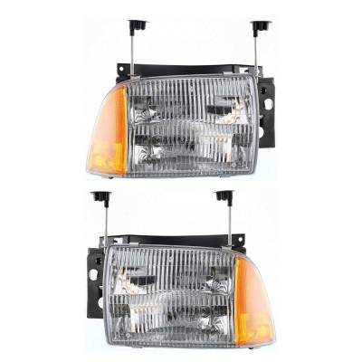 Rareelectrical - New Pair Of Headlights Compatible With Chevrolet Blazer Deluxe Sport Utility 1995 1996 1997 By Part