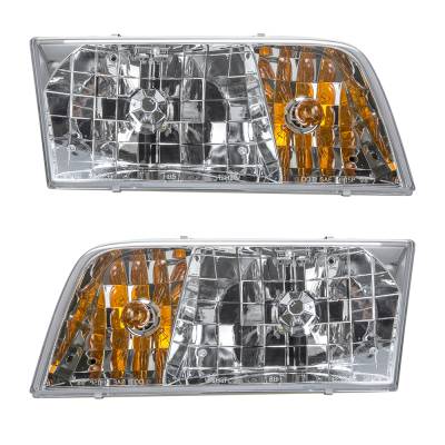 Rareelectrical - New Pair Of Headlights Compatible With Ford Crown Victoria Police Interceptor Lx Lwb Base Sedan 2002