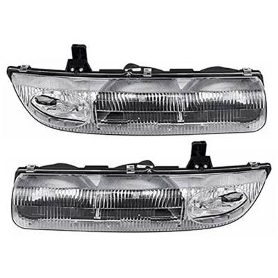 Rareelectrical - New Pair Of Headlight Compatible With Saturn Sl2 Sedan 1996-1999 By Part Number 21111170 21111169