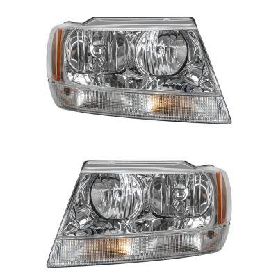 Rareelectrical - New Pair Of Headlights Compatible With Jeep Grand Cherokee Limited 4.7L 1999 2000 2001 2002 2003