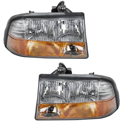 Rareelectrical - New Pair Of Headlights Compatible With Gmc Sonoma Sl Sle Sls Crew Extended Standard Cab Pickup 2.2L