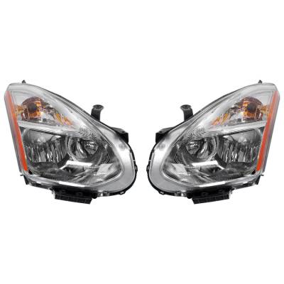 Rareelectrical - New Pair Of Halogen Headlight Compatible With Nissan Rogue 2011 By Part Number 26010-1Vk0a