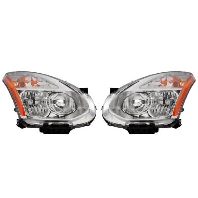 Rareelectrical - New Pair Of Headlight Compatible With Nissan Rogue S Sl Krom Sport 2.5L 2009-2010 By Part Number