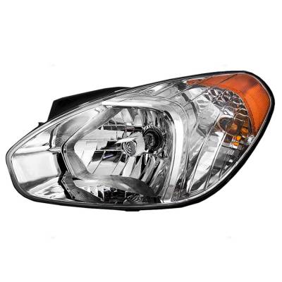 Rareelectrical - Halogen Headlight Assembly Left Driver Side Compatible With 2007-2011 Hyundai Accent Clear Lens
