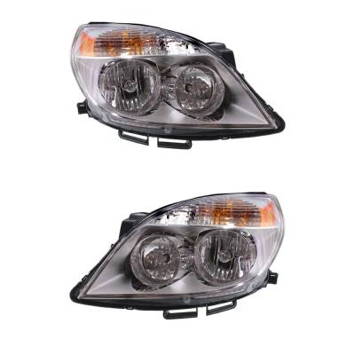 Rareelectrical - New Pair Of Halogen Headlights Compatible With Saturn Aura Green Line Sedan 4 Door 2.4L 2007 2008 By