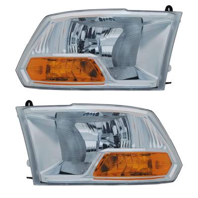 Rareelectrical - New Pair Headlights Compatible With Dodge Ram 1500 Extended Standard Crew Cab Pickup 2009 2010 By