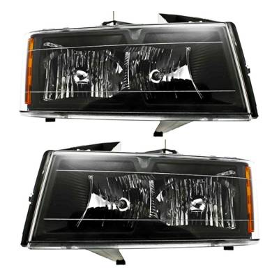 Rareelectrical - New Pair Of Headlight Compatible With Gmc Canyon Sl Sle Extended 2004 By Part Number 20766570