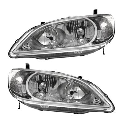 Rareelectrical - New Headlight Compatible With Honda Civic Value Package Sedan Coupe 2004-2005 By Part Number