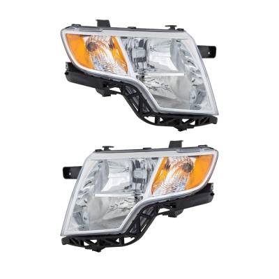 Rareelectrical - New Pair Of Halogen Headlights Compatible With Ford Edge Limited Sport Utility 4 Door 3.5L 2008 2009