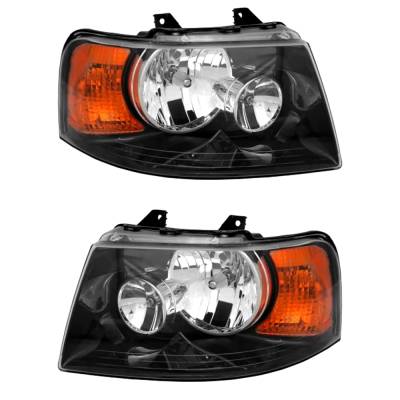 Rareelectrical - New Pair Headlights Compatible With Ford Expedition Nbx 2004 By Part Numbers Fo2503198 6L1z 13008 Ca