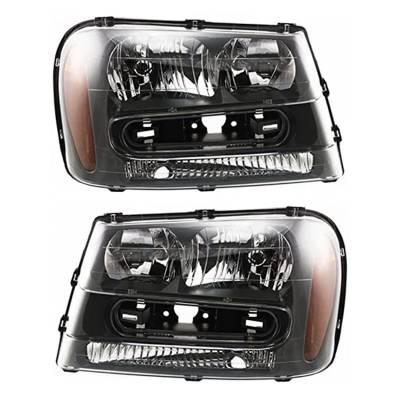 Rareelectrical - New Pair Of Headlight Compatible With Chevrolet Trailblazer Ext North Face 2002-2004 By Part Number