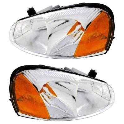 Rareelectrical - New Pair Headlights Compatible With Chrysler Sebring Gtc Convertible 2002 2003 By Part Numbers