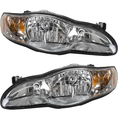 Rareelectrical - New Pair Of Headlights Compatible With Chevrolet Monte Carlo Ls Competition Sport Coupe 2-Door 3.4L