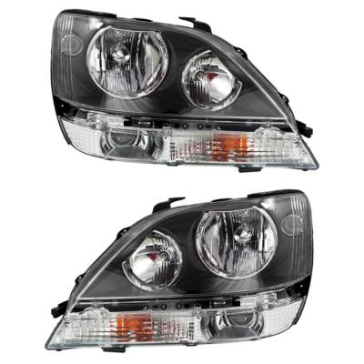 Rareelectrical - New Pair Of Headlights Compatible With Lexus Rx300 Base Sport Utility 4-Door 3.0L 1999 By Part