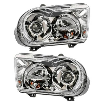 Rareelectrical - New Pair Of Headlight Compatible With Chrysler 300 Sedan 5.7L V8 345Ci 2005-2006 By Part Number