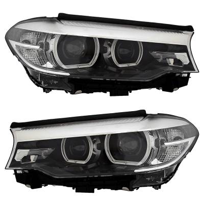 Rareelectrical - New Pair Of Headlights Compatible With Bmw M5 Base Sedan Led Bulb High And Low Beam Included Clear