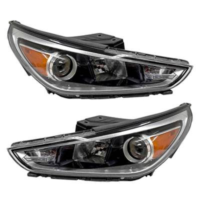 Rareelectrical - New Pair Of Headlight Compatible With Hyundai Elantra Gt Base Hatchback 2018 By Part Number