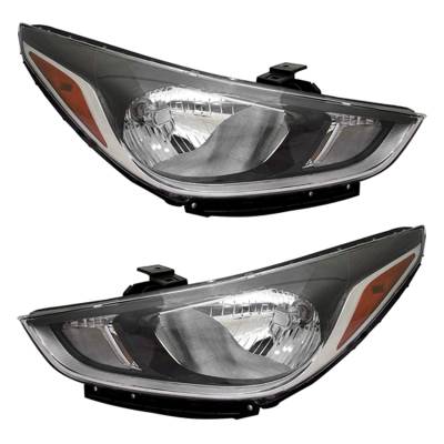 Rareelectrical - New Pair Of Headlight Compatible With Hyundai Accent Se Sedan 1.6L 2018 By Part Number 92102-J0020