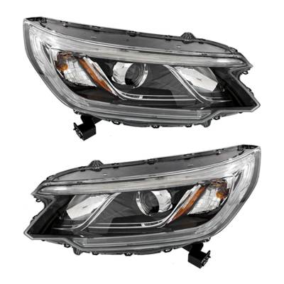 Rareelectrical - New Pair Of Headlight Compatible With Honda Cr-V Touring Sport Utility 2015-2016 By Part Number