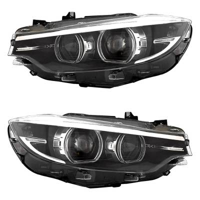 Rareelectrical - New Pair Of Led Headlights Compatible With Bmw 430I Gran Coupe Base Hatchback 2018 2019 2020 By Part