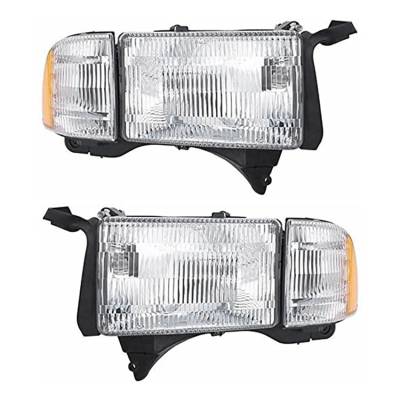 Rareelectrical - New Pair Of Headlight Compatible With Dodge Ram 1500 1994-2002 By Part Number 55076748Ao 55076749Ao