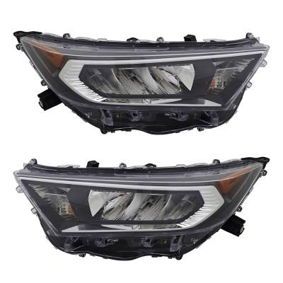 Rareelectrical - New Pair Of Headlights Compatible With Toyota Rav4 Hybrid Le 2019 2020 2021 By Part Numbers