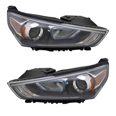 Rareelectrical - New Pair Of Headlights Compatible With Hyundai Ioniq Hybrid Blue Hatchback 1.6L 2017 2018 2019 By