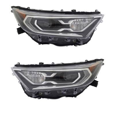 Rareelectrical - New Pair Of Headlights Compatible With Toyota Rav4 Hybrid Limited Sport Utility 2.5L 2019 2020 2021