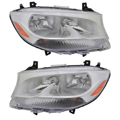 Rareelectrical - New Pair Of Headlights Compatible With Mercedes-Benz Sprinter 1500 2500 Standard Cargo Passenger Van