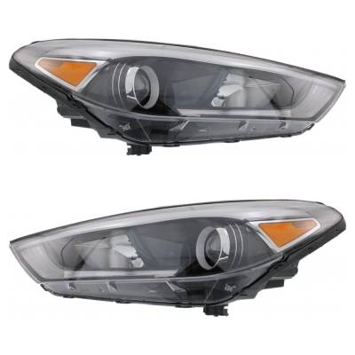Rareelectrical - New Pair Of Headlights Compatible With Hyundai Tucson Eco Fuel Cell Gls Premium Limited Tech Luxury