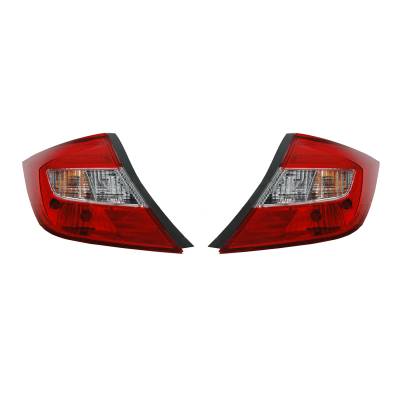 Rareelectrical - New Tail Light Pair Compatible With Honda Civic Sedan 2012 33500Tr0a01 Ho2801180 33500-Tr0-A01