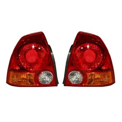 Rareelectrical - New Pair Of Tail Lights Compatible With Hyundai Accent Sedan 2003-2005 92401-25520 Hy2801122