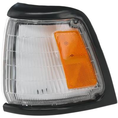 Rareelectrical - Black Bezel Left Corner Light Compatible With 1989-1991 Toyota Pickup Base 2.4L (89-91) 2Wd Halogen