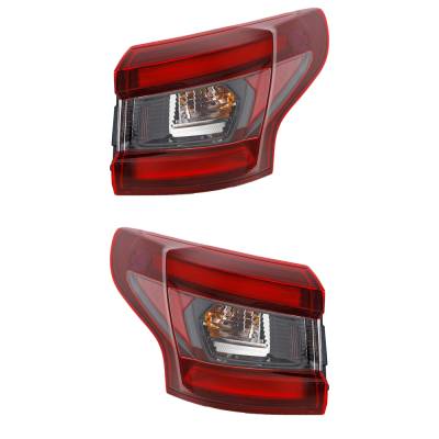 Rareelectrical - New Outer Pair Of Led Tail Lights Compatible With Nissan Rogue Sport S Sport Utility 4 Door 2.0L