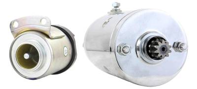 Rareelectrical - New Chrome Starter And Solenoid Compatible With Harley Touring Compatible With Electra Glide Std