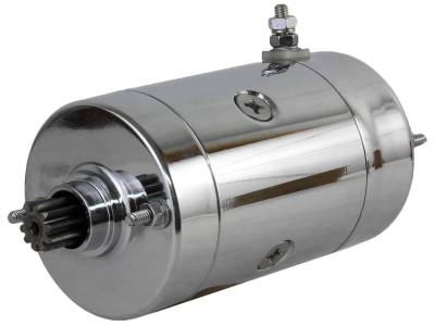 Rareelectrical - Chrome 12 Volt Dd Starter Hitachi Type Compatible With Harley Davidson Fxrp Police Flhtp 1340Cc