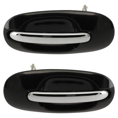 Rareelectrical - Rear Driver And Passenger Side Exterior Door Handle Compatible With 1996-2000 Plymouth Voyager