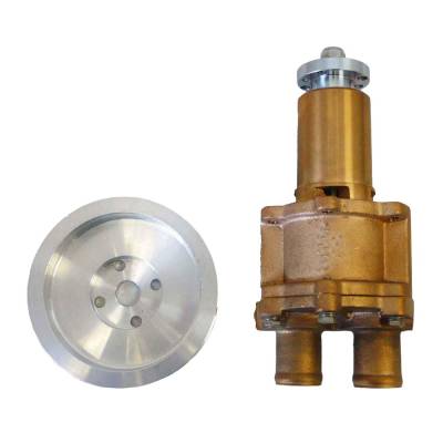 RAREELECTRICAL - Sea Water Pump Compatible With Mercruiser 200 228 230 260 330 350 Mag 370 V6 V8 V-Belt With Pulley