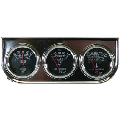 Rareelectrical - Universal Triple Cluster Gauge Panel Set- Ammeter Oil Pressure Water Temperature 2 Inch Mechanical