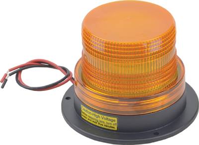 Rareelectrical - Amber Strobe Warning Beacon 12-80V Dc Low Profile Compatible With Ecco Forklift Material Handling